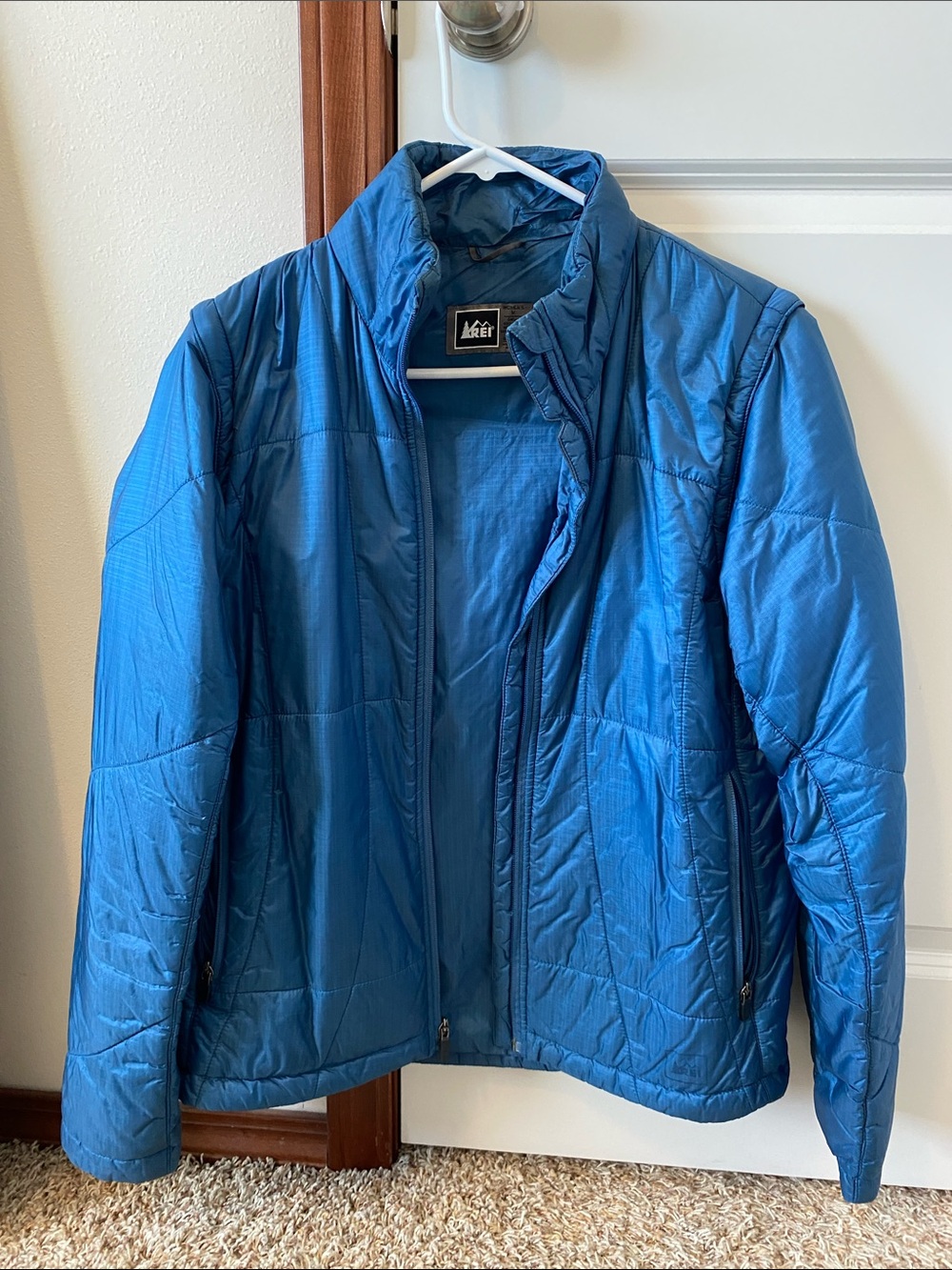 REI Blue Quilted Insulated Puffer Jacket